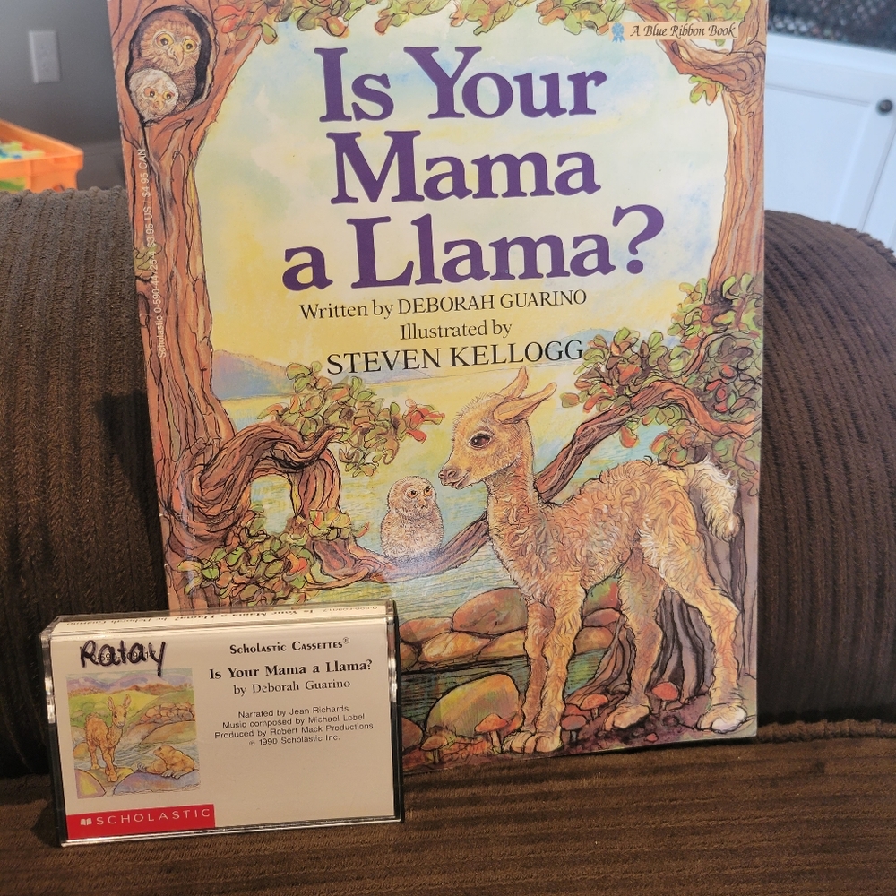 "Is Your Mama a Llama" book by Deborah Guarino" with audio cassette